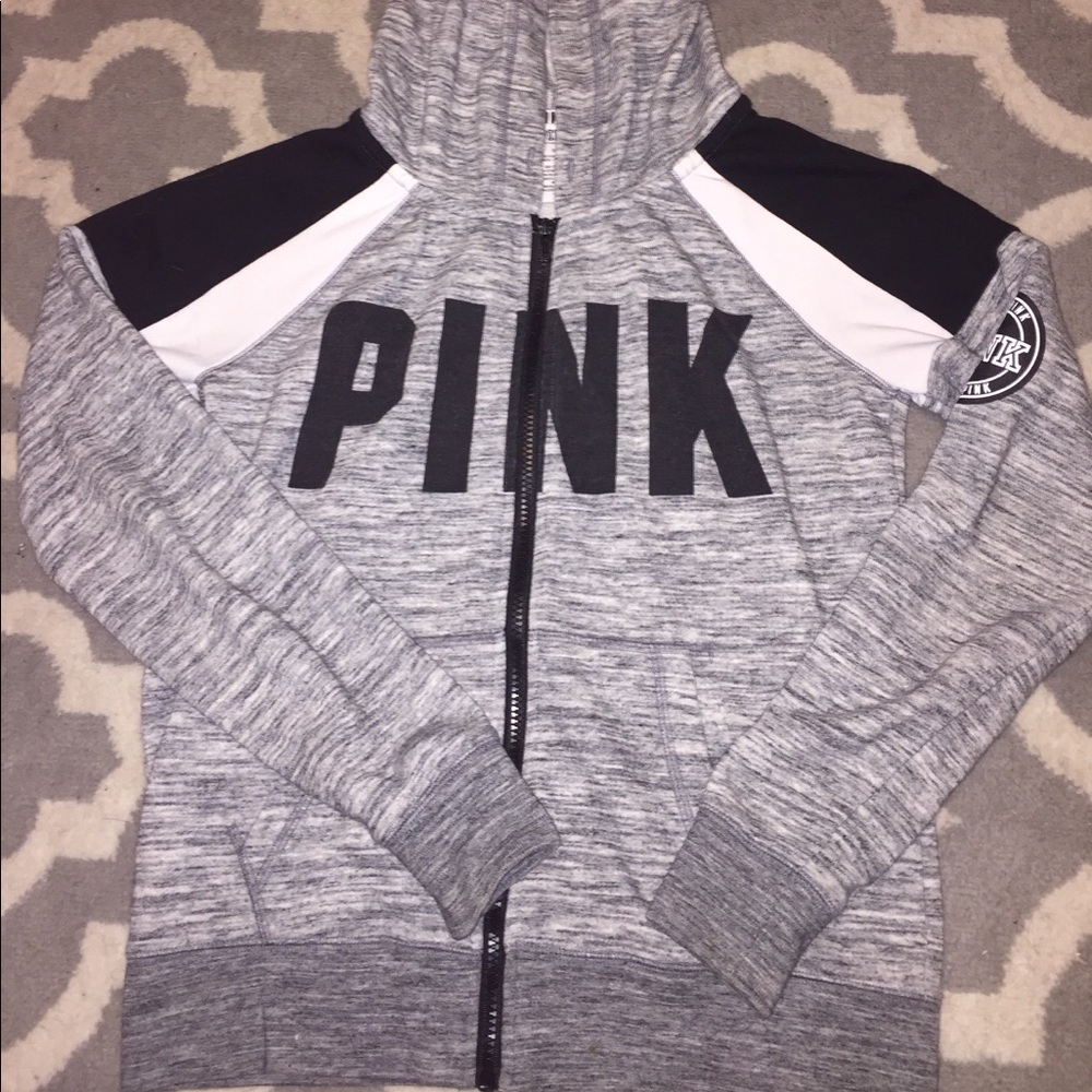 Pink gray hoodie